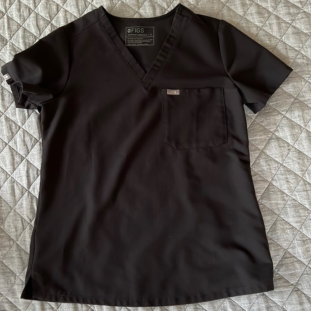 Figs Catarina Scrub Top - Black. Size small
